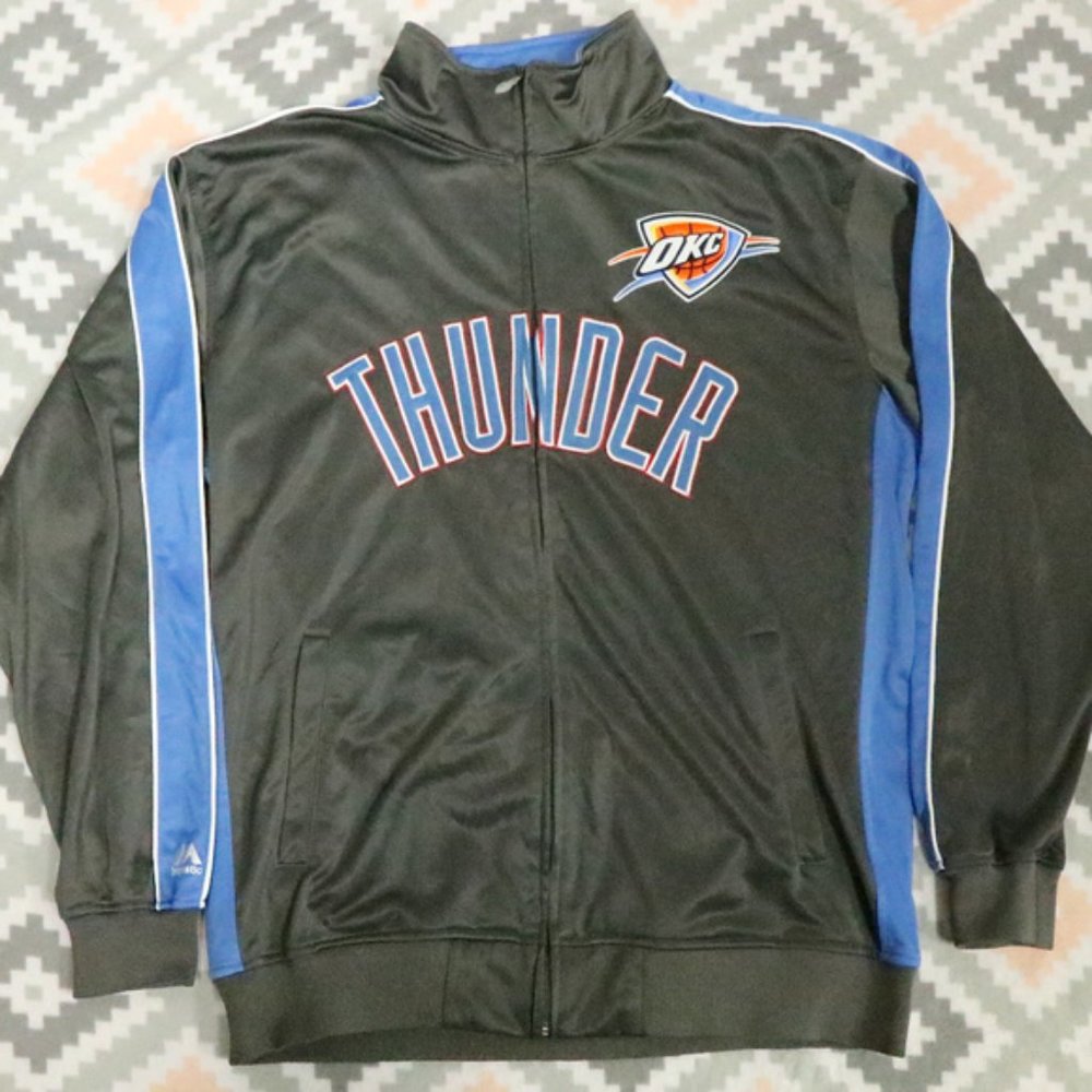 NBA Oklahoma Thunder Full Zip Trainer Jacket Sz XL US Men